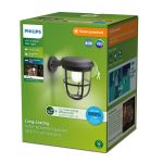 Philips Solar Radii Wandleuchte Metall Schwarz 1.3W 250lm - 830 Warmweiß | IP44
