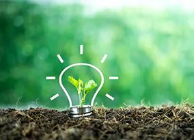 LED vor grünem Hintergrund